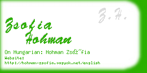 zsofia hohman business card